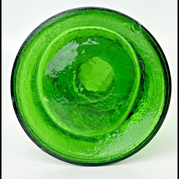 Vintage Bright Green Glass Candlestick Single 8"H Tall Taper Handblown - Picture 5 of 11